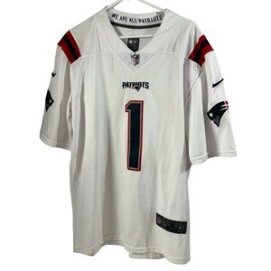 New England Patriots White NFL Nike Stitched On Field Jersey Size M Cam Newton